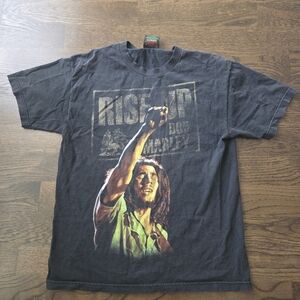 Black Bob Marley Graphic T-Shirt Sz.L